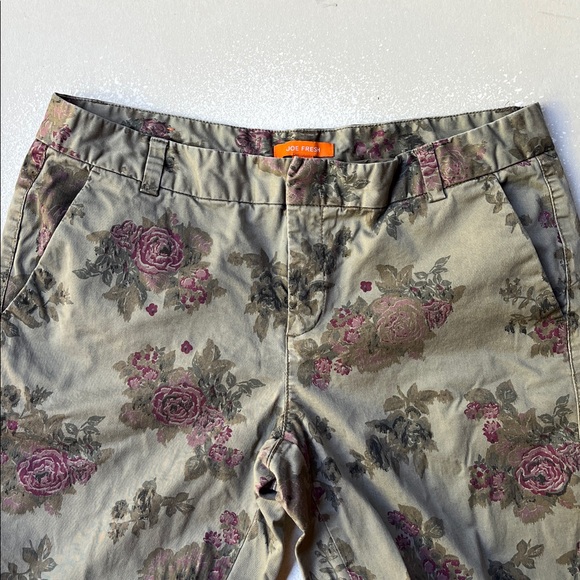 Joe Fresh Khaki Floral Pants - Picture 2 of 8